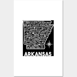 Arkansas Map Posters and Art